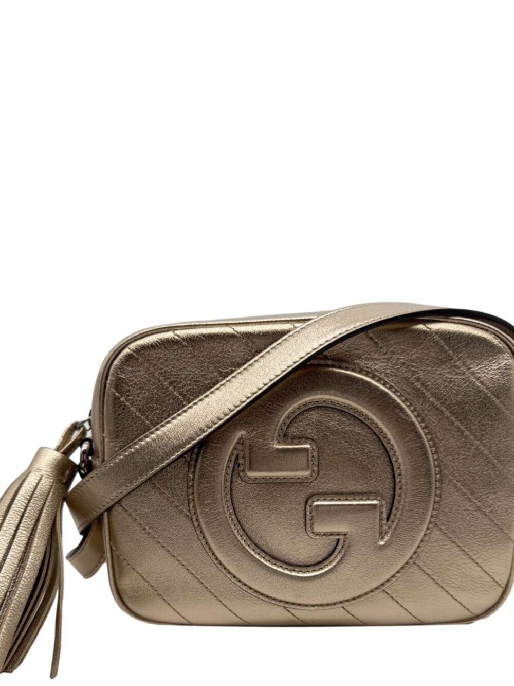 Gucci Blondie Small Leather Camera Crossbody Bag Gold 742360